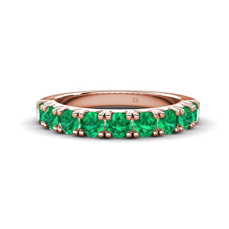 Malaine 0.90 ctw Emerald (3.00 mm) 9 Stone Wedding Band 