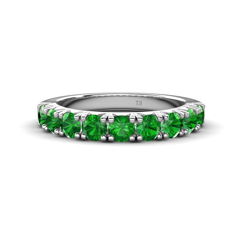 Malaine 1.04 ctw Green Garnet (3.00 mm) 9 Stone Wedding Band 