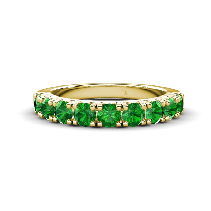 Malaine 1.04 ctw Green Garnet (3.00 mm) 9 Stone Wedding Band 