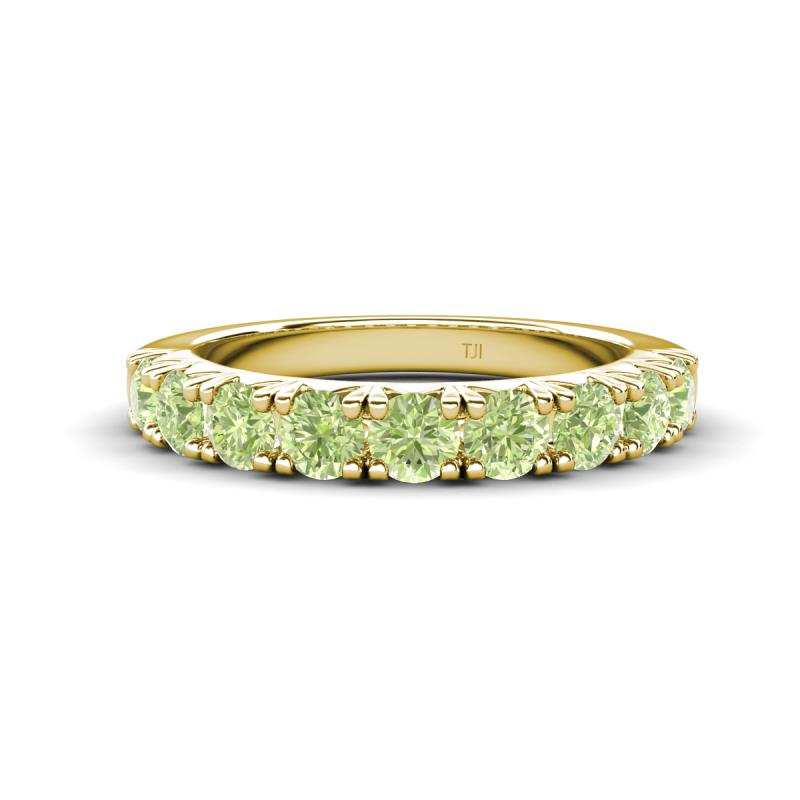 Malaine 1.04 ctw Peridot (3.00 mm) 9 Stone Wedding Band 