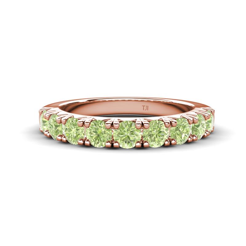Malaine 1.04 ctw Peridot (3.00 mm) 9 Stone Wedding Band 