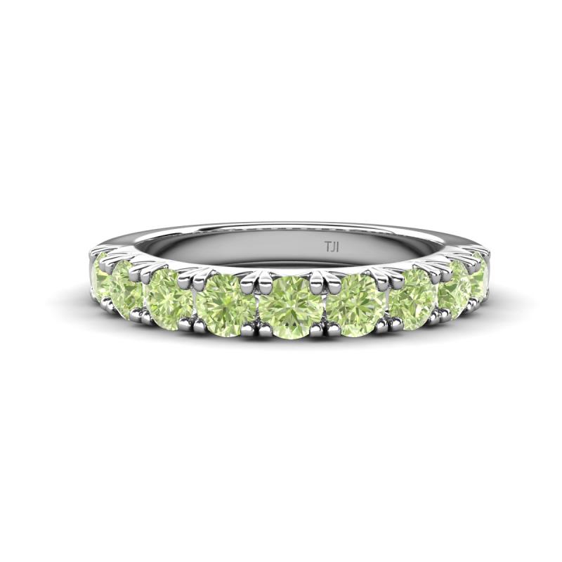 Malaine 1.04 ctw Peridot (3.00 mm) 9 Stone Wedding Band 