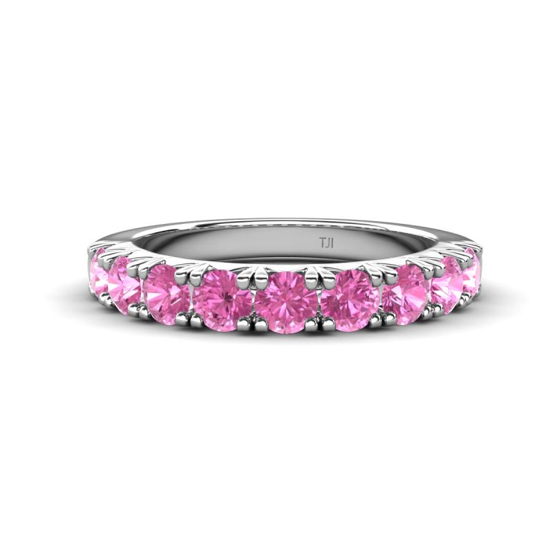 Malaine 1.53 ctw Pink Sapphire (3.00 mm) 9 Stone Wedding Band 