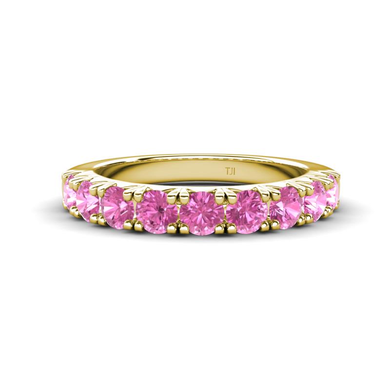 Malaine 1.53 ctw Pink Sapphire (3.00 mm) 9 Stone Wedding Band 