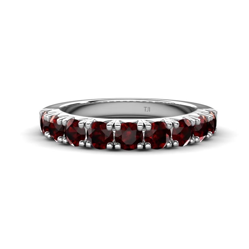 Malaine 1.04 ctw Red Garnet (3.00 mm) 9 Stone Wedding Band 