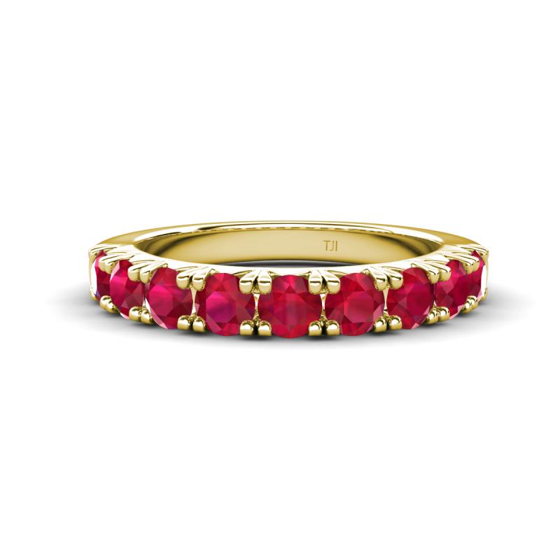 Malaine 0.90 ctw Ruby (3.00 mm) 9 Stone Wedding Band 