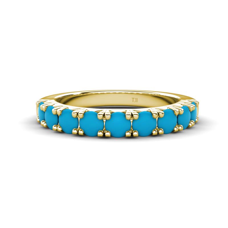 Malaine 0.63 ctw Turquoise (3.00 mm) 9 Stone Wedding Band 