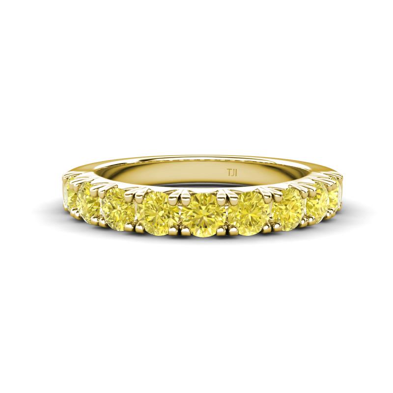 Malaine 0.90 ctw Yellow Diamond (3.00 mm) 9 Stone Wedding Band 