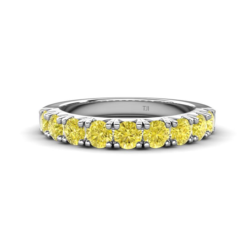 Malaine 0.90 ctw Yellow Diamond (3.00 mm) 9 Stone Wedding Band 