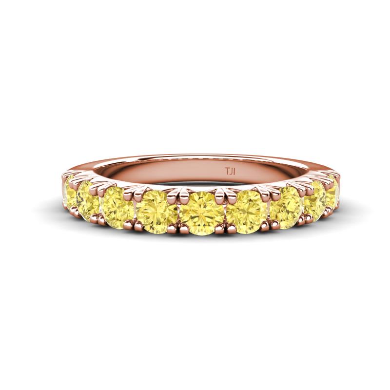 Malaine 0.95 ctw Yellow Sapphire (3.00 mm) 9 Stone Wedding Band 