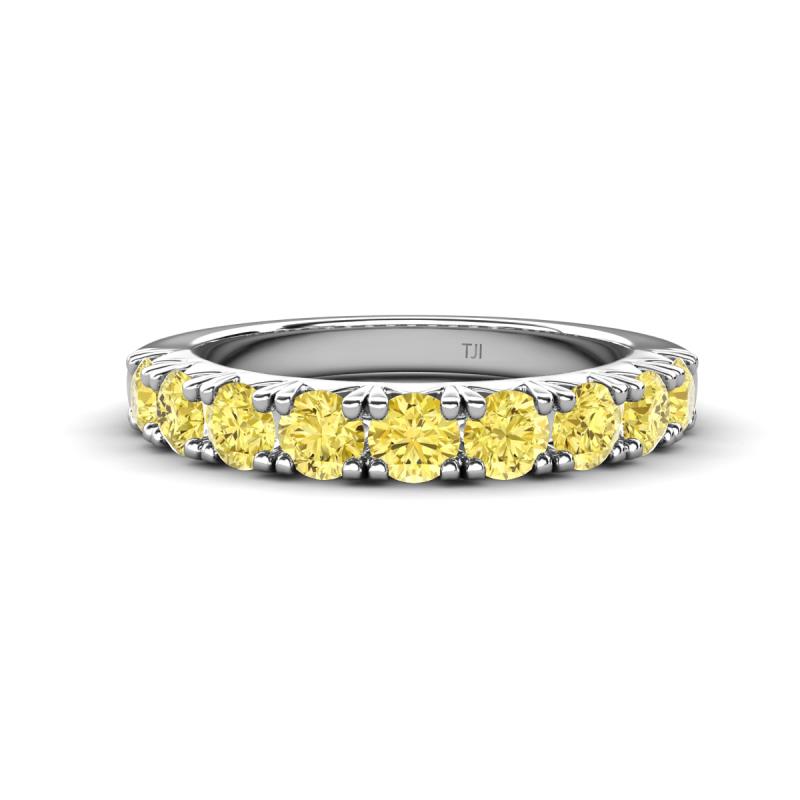 Malaine 0.95 ctw Yellow Sapphire (3.00 mm) 9 Stone Wedding Band 