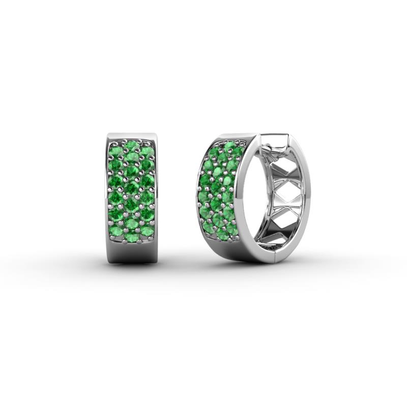 Anais Green Garnet Hoop Earrings 