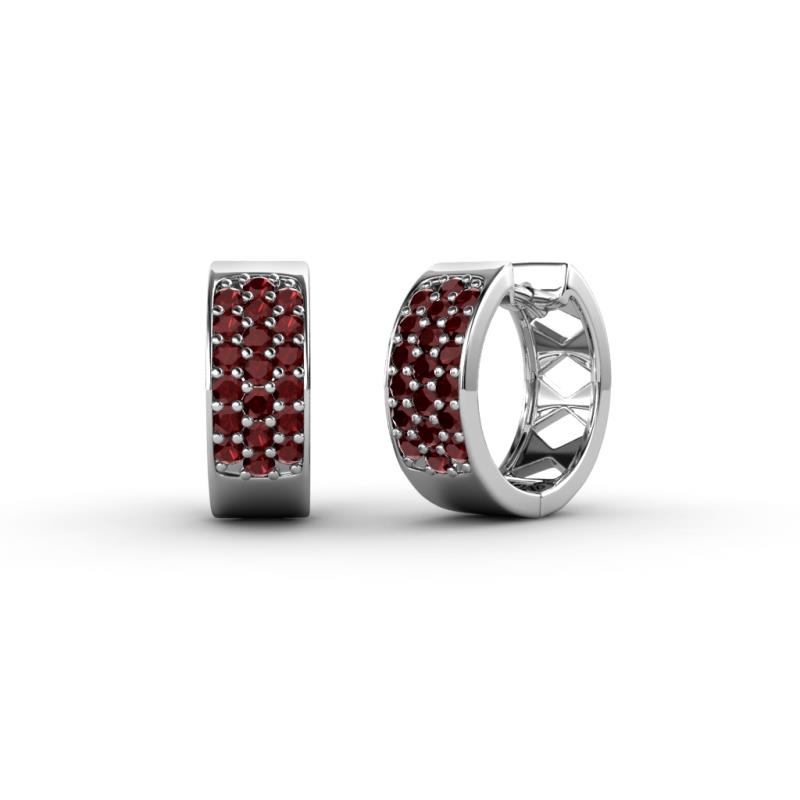 Anais Red Garnet Hoop Earrings 