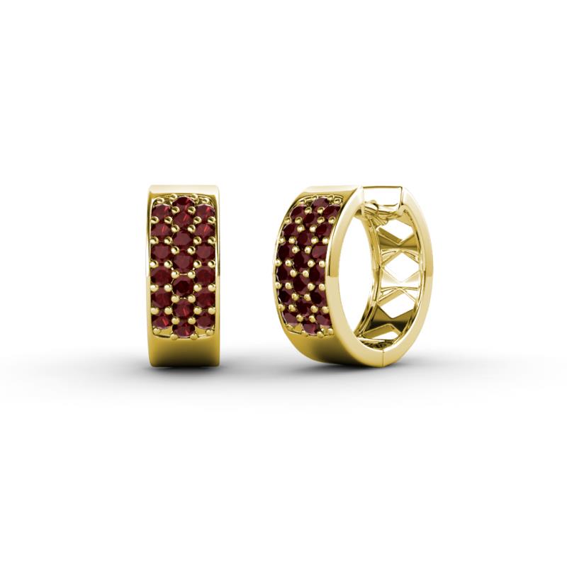 Anais Red Garnet Hoop Earrings 