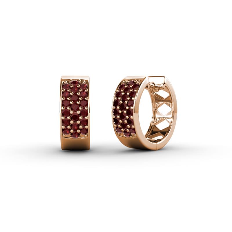 Anais Red Garnet Hoop Earrings 