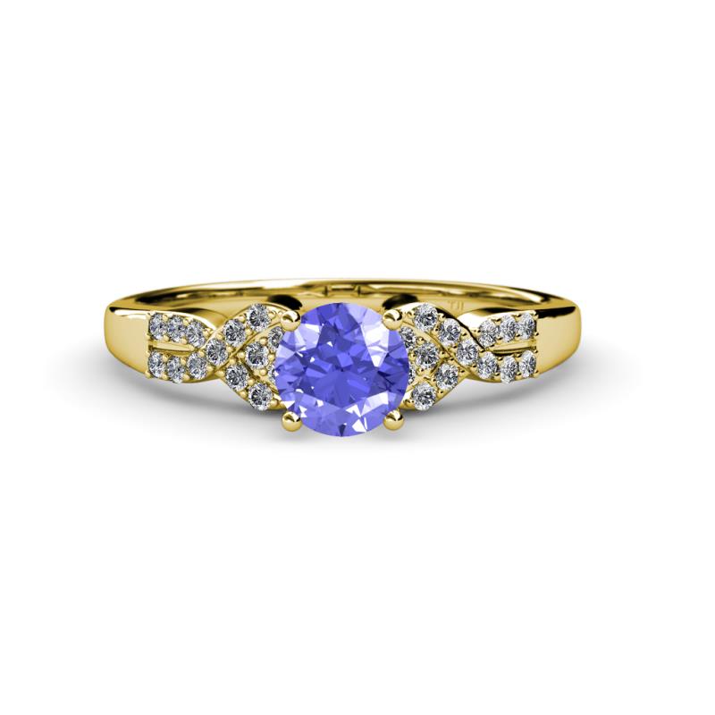 Serene Tanzanite and Diamond Bridal Set Ring 
