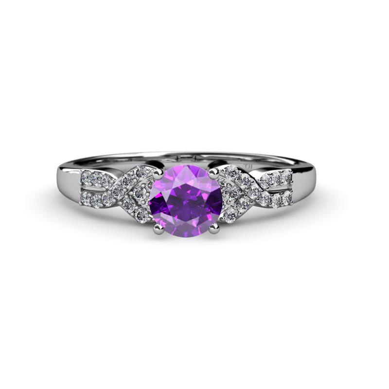 Serene Amethyst and Diamond Bridal Set Ring 