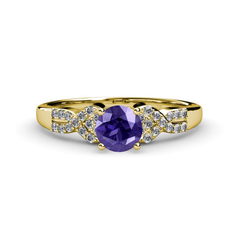 Serene Iolite and Diamond Bridal Set Ring 