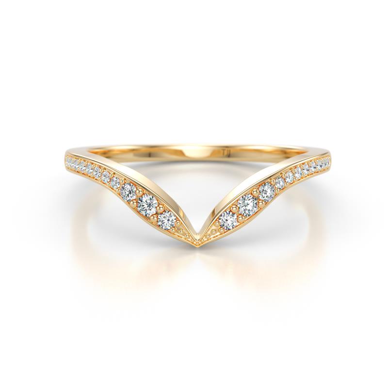 Zola Curved Wedding Band Accented Natural Diamonds  