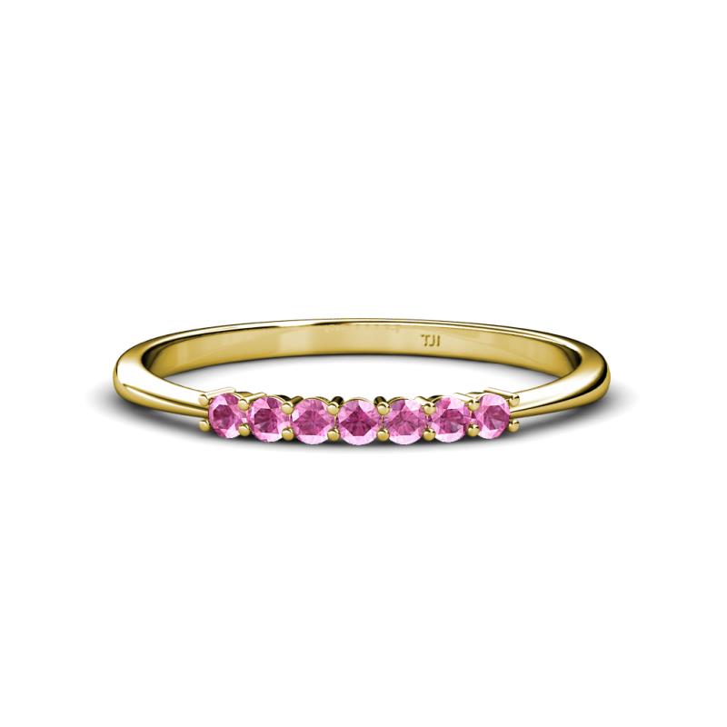 Reina 2.00 mm Pink Sapphire 7 Stone Wedding Band 