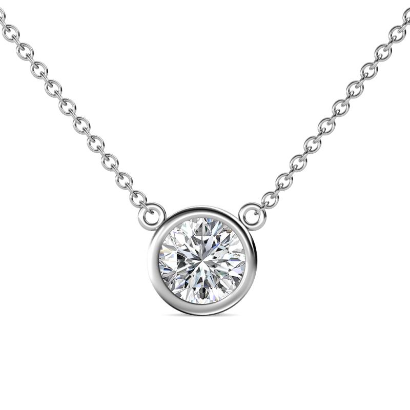 Merilyn 3.00 ct IGI Certified Round Lab Grown Diamond Bezel Set Solitaire Pendant 