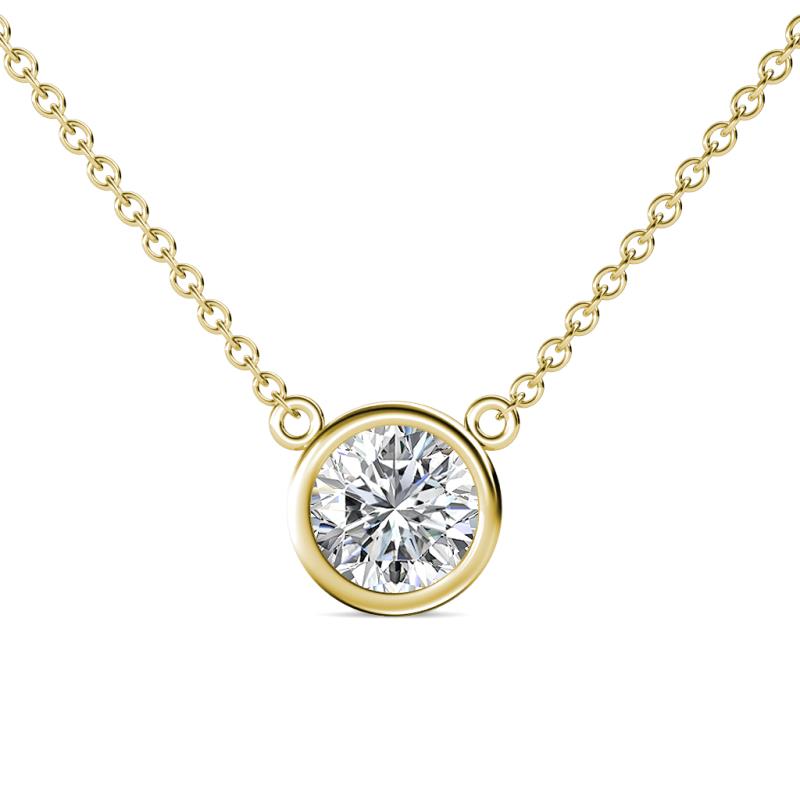Merilyn 3.00 ct IGI Certified Round Lab Grown Diamond Bezel Set Solitaire Pendant 