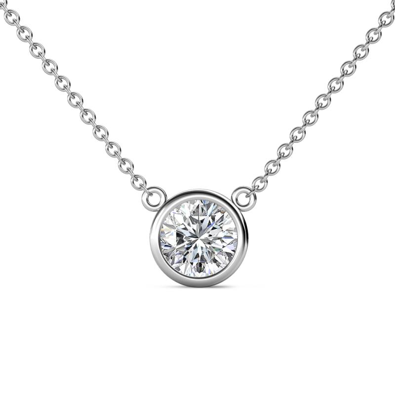 Merilyn 2.00 ct IGI Certified Round Lab Grown Diamond Bezel Set Solitaire Pendant 