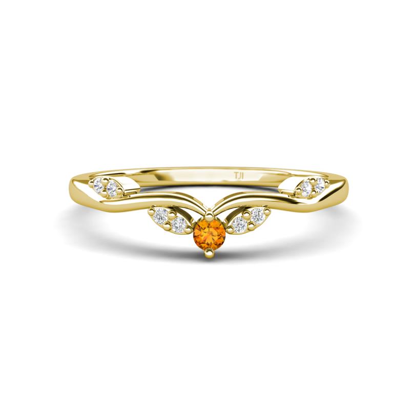 Brielle Citrine accented Lab Grown Diamonds Wedding Band 