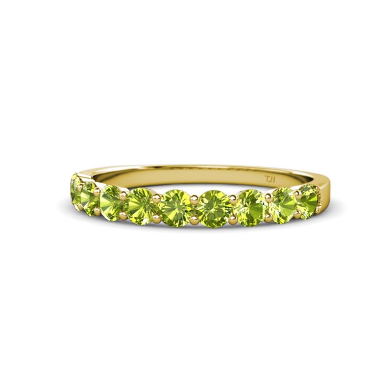 Clara 3.00 mm Peridot 10 Stone Wedding Band 