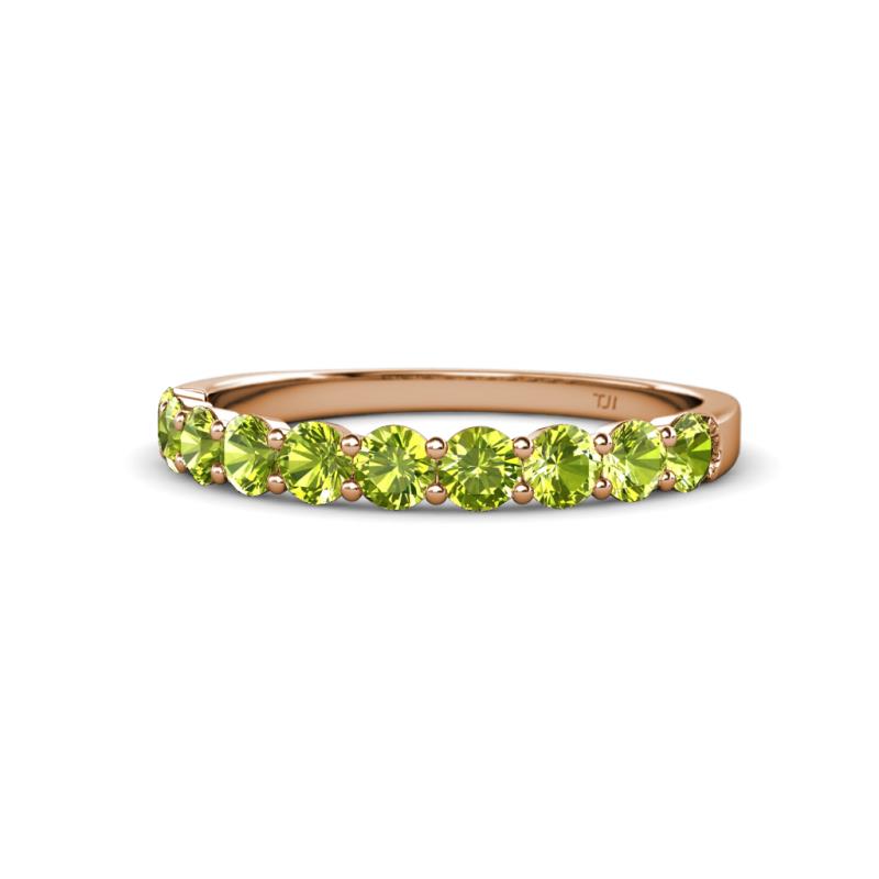 Clara 3.00 mm Peridot 10 Stone Wedding Band 