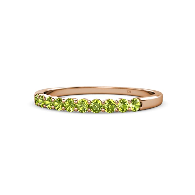 Clara 2.40 mm Peridot 10 Stone Wedding Band 