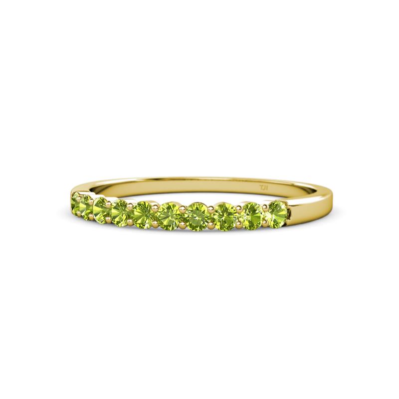 Clara 2.40 mm Peridot 10 Stone Wedding Band 