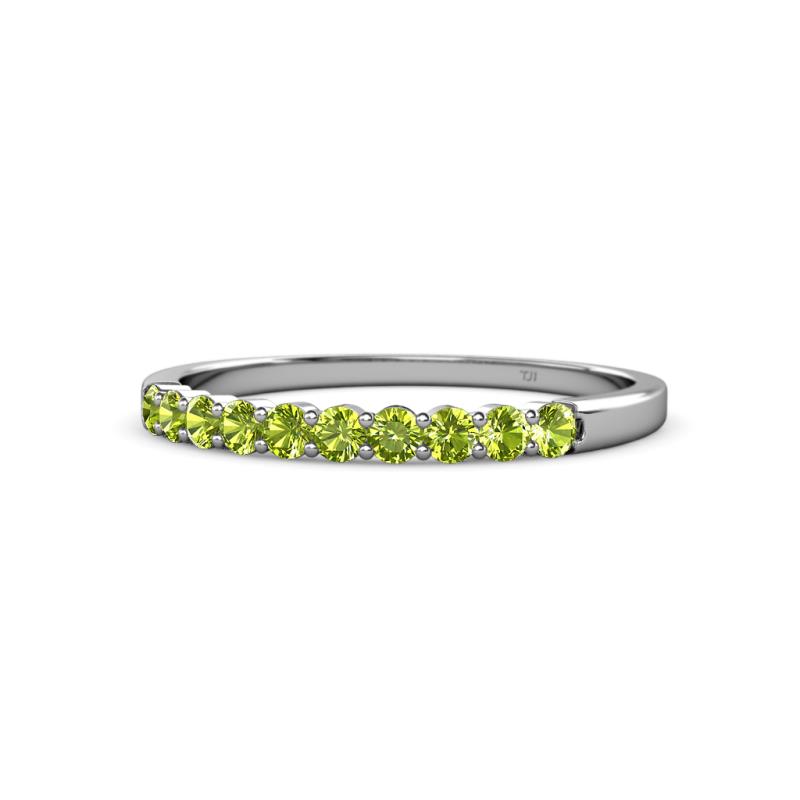 Clara 2.40 mm Peridot 10 Stone Wedding Band 