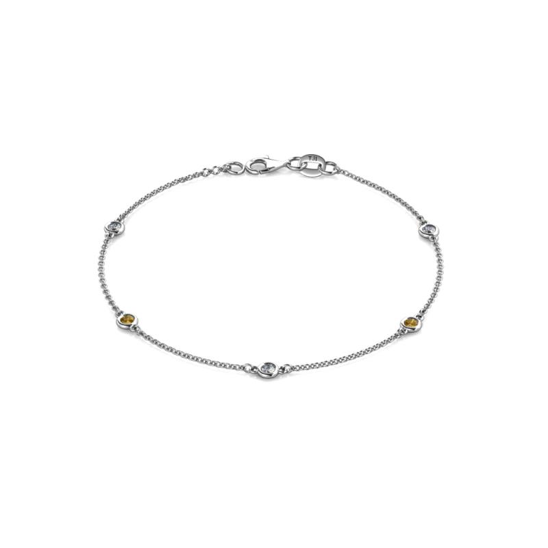 Aizza (5 Stn/2.7mm) Petite Citrine and Lab Grown Diamond Station Bracelet 