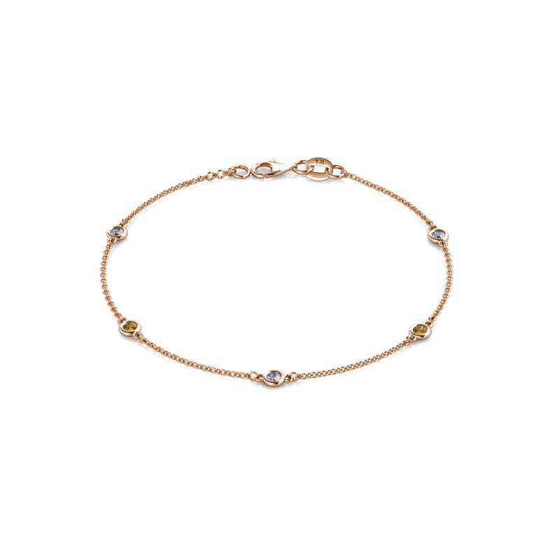 Aizza (5 Stn/2.7mm) Petite Citrine and Lab Grown Diamond Station Bracelet 
