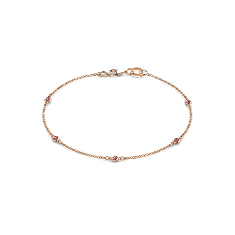 Aizza (5 Stn/2mm) Pink Tourmaline Station Bracelet 