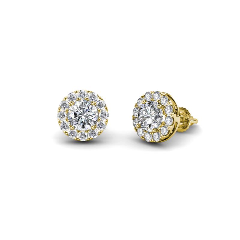 Bernice 0.86 ctw Round Lab Grown Diamond Halo Stud Earrings 