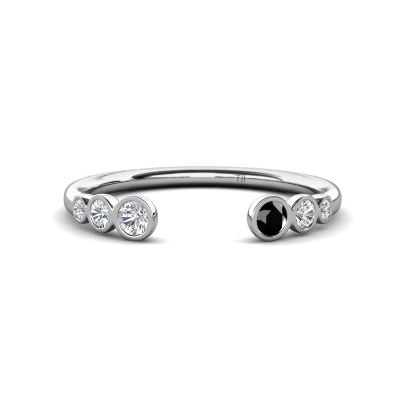 Makena Lab Grown Diamonds and Black Diamond Open Wedding Band 