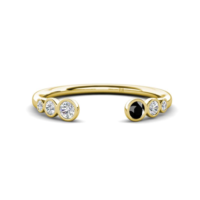Makena Lab Grown Diamonds and Black Diamond Open Wedding Band 