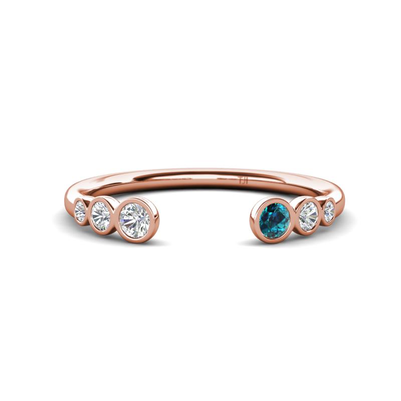 Makena Lab Grown Diamonds and Blue Diamond Open Wedding Band 
