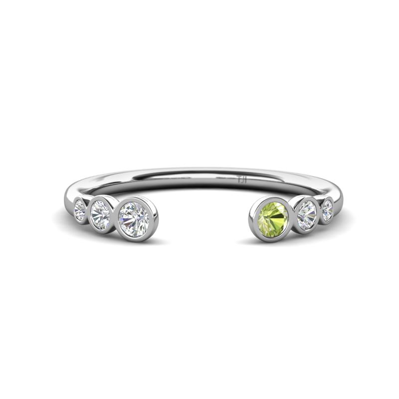 Makena Lab Grown Diamonds and Peridot Open Wedding Band 