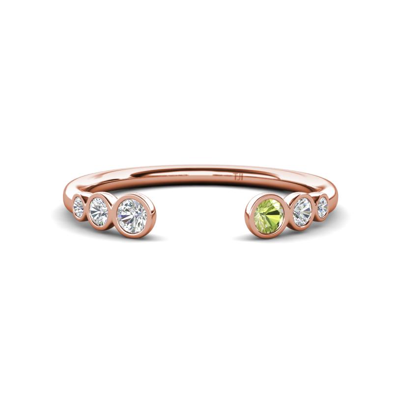 Makena Lab Grown Diamonds and Peridot Open Wedding Band 