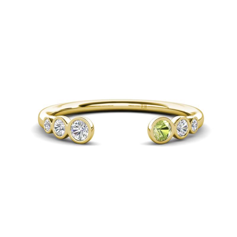 Makena Lab Grown Diamonds and Peridot Open Wedding Band 