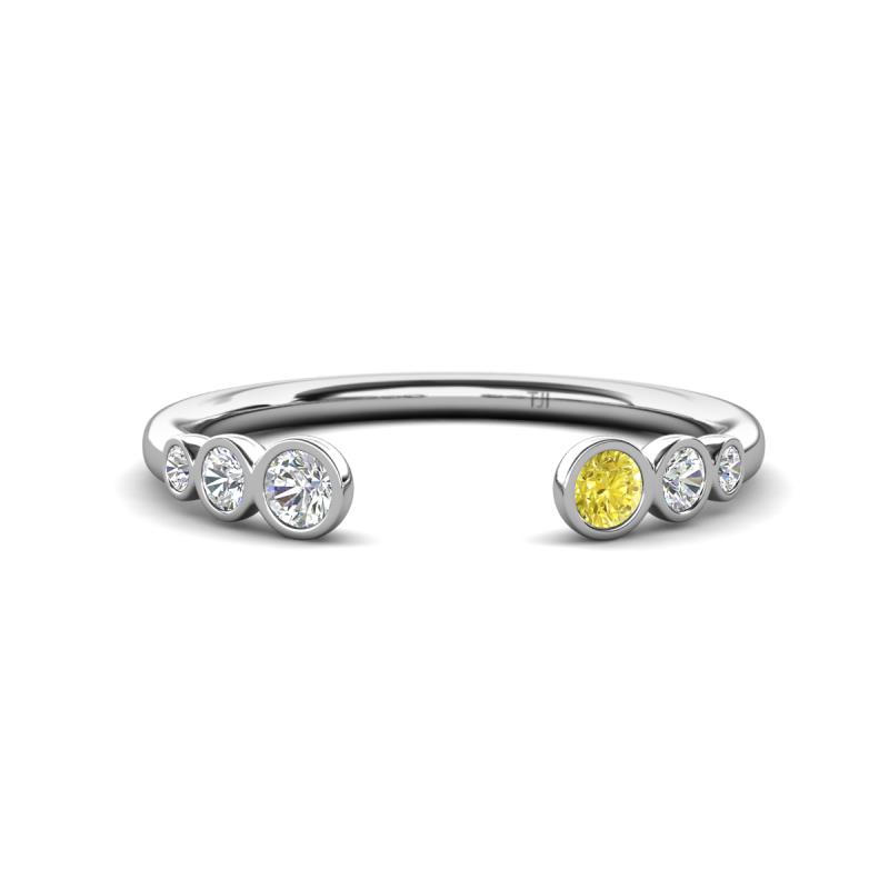 Makena Lab Grown Diamonds and Yellow Diamond Open Wedding Band 