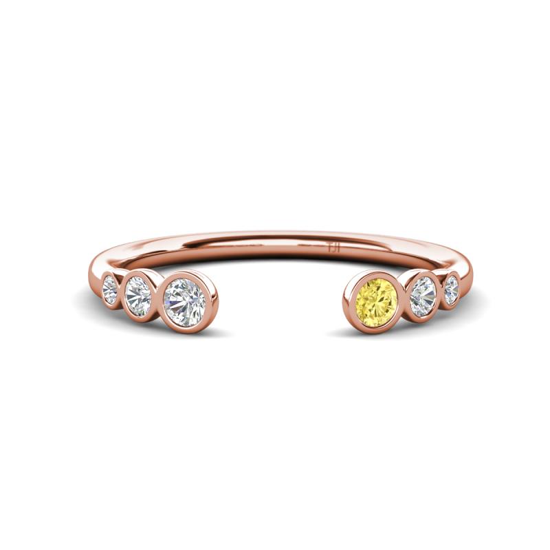 Makena Lab Grown Diamonds and Yellow Sapphire Open Wedding Band 