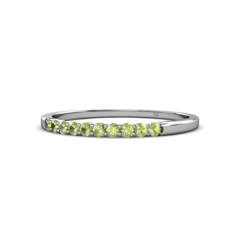 Clara 2.00 mm Peridot 10 Stone Wedding Band 