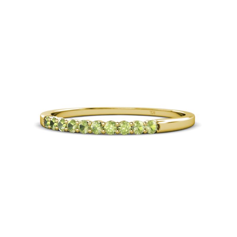 Clara 2.00 mm Peridot 10 Stone Wedding Band 