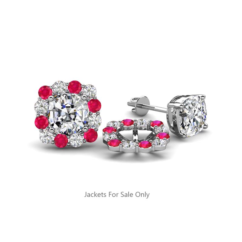 Ambre Ruby and Diamond Jacket Earrings 