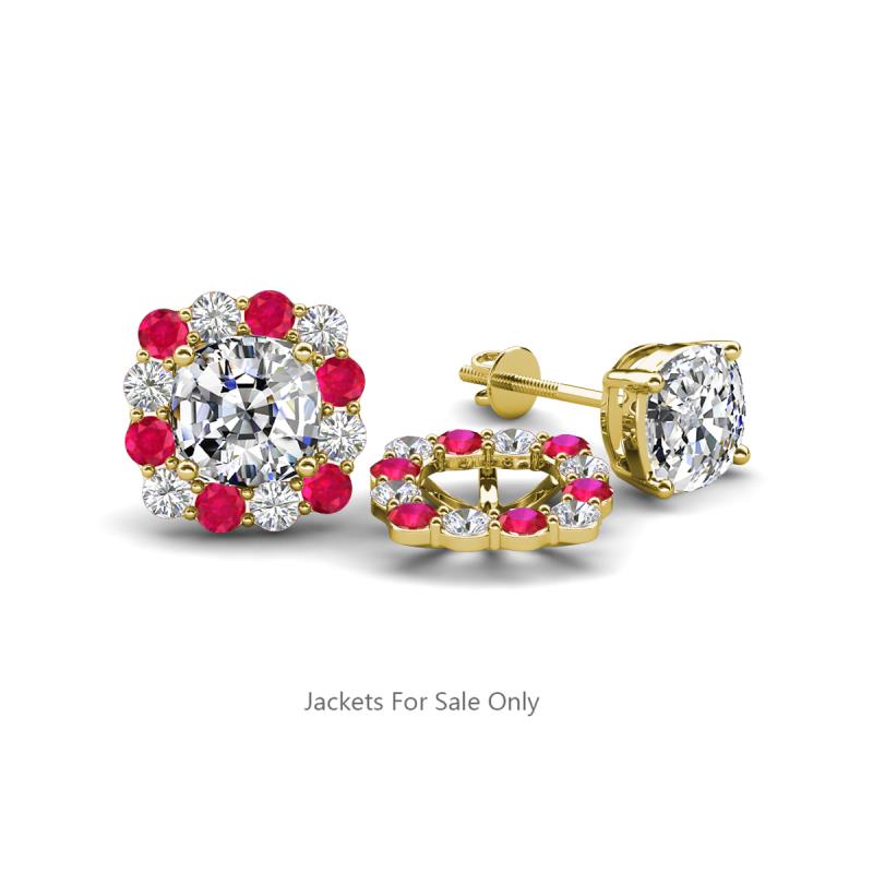 Ambre Ruby and Diamond Jacket Earrings 