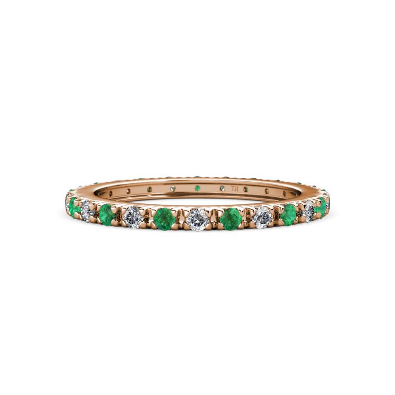 Gracie 2.00 mm Round Emerald and Diamond Eternity Band 